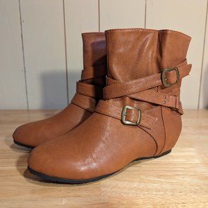 Brown ankle booties